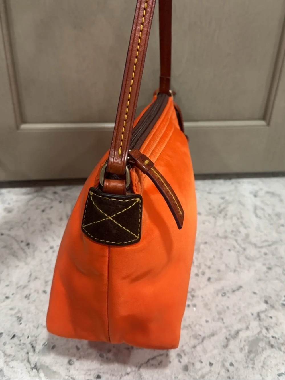 DOONEY & BOURKE Orange Pouchette Bag Small Sized Bag AUTHENTIC